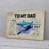 BigProStore Canvas Prints To My Dad I Know Its Not Easy For A Man Shark Son Father'S Day Gift Horizontal Canvas Wall Art Attractive Wall Canvas 24" x 16" Canvas