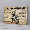 BigProStore Canvas Wall Art To My Husband Never Forget That I Love You Motorcycle Gift From Wife Horizontal Canvas Wall Art Alluring Wall Art Designs 24" x 16" Canvas