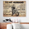 BigProStore Canvas Wall Art To My Husband Never Forget That I Love You Motorcycle Gift From Wife Horizontal Canvas Wall Art Alluring Wall Art Designs 18" x 12" Canvas