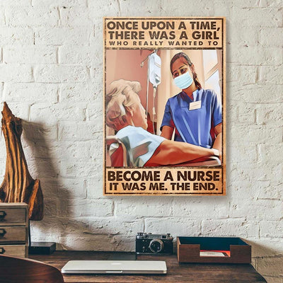 BigProStore Canvas Artwork Once Upon A Time There Was A Girl Wanted Becomes A Nurse Vertical Canvas Wall Art Appealing Home Decor Canvas 12" x 18" Canvas