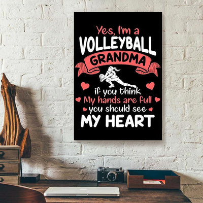 BigProStore Best Canvas Prints Yes Im A Volleyball Grandma Vertical Canvas Wall Art Beautiful Canvas For The Wall 12" x 18" Canvas