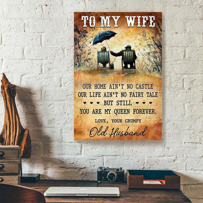 BigProStore Custom Canvas Prints To My Wife Our Home Aint No Castle Old Couple Verticalcanvas Wall Art Elegant Wall Hanging 12" x 18" Canvas
