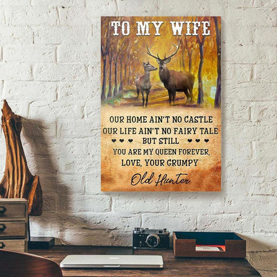 BigProStore Custom Canvas To My Wife Our Home Aint No Castle Deer Hunting Vertical Canvas Wall Art Elegant Bedroom Wall Art 12" x 18" Canvas