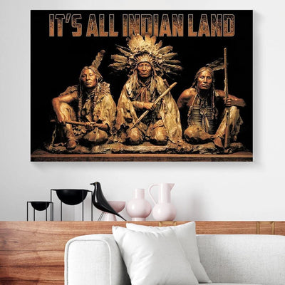 BigProStore Best Canvas Prints Its All Indian Land Native American Man Horizontalcanvas Wall Art Beautiful Wall Art Designs 18" x 12" Canvas