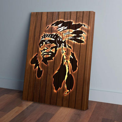 BigProStore Canvas Painting Brown Man Native American Vertical Canvas Wall Art Beautiful Wall Art For Living Room 16" x 24" Canvas
