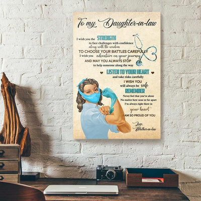 BigProStore Custom Canvas Prints To My Daughter-In-Law I Wish You The Strength Mother In Law Nurse Vertical Canvas Wall Art Attractive Dorm Room Canvas 12" x 18" Canvas