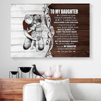 BigProStore Custom Canvas Art To My Daughter I Closed My Eyes For But A Moment Dad Horizontalcanvas Wall Art Artistic Ready To Hang Canvas Wall Art 18" x 12" Canvas