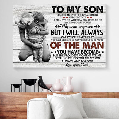 BigProStore Canvas Painting To My Son Closed My Eyes For But A Moment Dad Horizontalcanvas Wall Art Elegant Wall Art For Living Room 18" x 12" Canvas