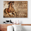 BigProStore Canvas Wall Art Let Your Faith Be Bigger Than Your Fear Horse Horizontal Canvas Wall Art Stunning  Ready To Hang Canvas Wall Art 18" x 12" Canvas