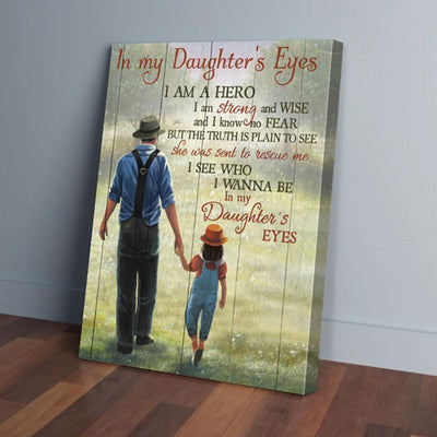BigProStore Custom Canvas Prints In My Daughter'S Eyes I Am A Hero Dad Farming Vertical Canvas Wall Art Glamorous Canvas Wall Decor 16" x 24" Canvas