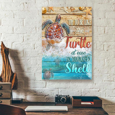 BigProStore Canvas Painting Try To Be Like The Turtle Vertical Canvas Wall Art Beautiful Bedroom Wall Art 12" x 18" Canvas