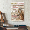 BigProStore Canvas Wall Art Be Kind Work Hard Respect Others Horse Vertical Canvas Wall Art Beautiful Ready To Hang Canvas Wall Art Decor 12" x 18" Canvas