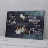 BigProStore Best Canvas Prints Let Your Faith Be Bigger Than Your Fear White Horse Horizontal Canvas Wall Art Alluring Wall Canvas 24" x 16" Canvas