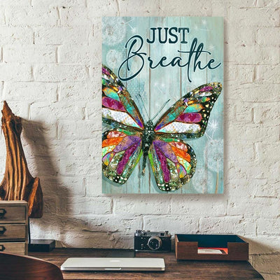 BigProStore Best Canvas Prints Just Breathe Butterfly Vertical Canvas Wall Art Delightful Wall Of Art 12" x 18" Canvas