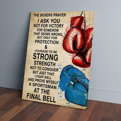 A Prayer For Boxers Plaque, Boxing Photo Collage Canvas