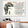 BigProStore Best Canvas Prints To My Granddaughter I Want You To Believe Deep In Your Heart Grandma Dinosaur Canvas Wall Art Attractive Dorm Room Canvas 18" x 12" Canvas