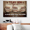 BigProStore Canvas Painting To My Son You Are Braver Than You Believe Mom Baseball Horizontal Canvas Wall Art Appealing Wall Canvas 18" x 12" Canvas