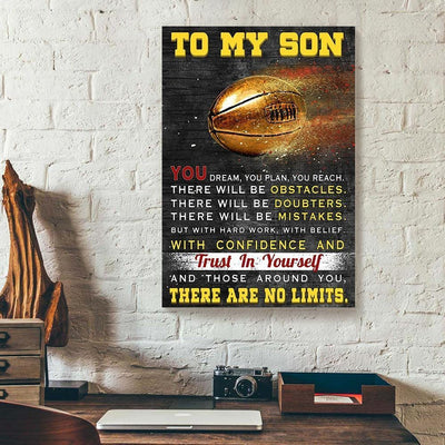 BigProStore Canvas Prints To My Son Trust In Yourself Rugby Vertical Canvas Wall Art Attractive Wall Decals 12" x 18" Canvas