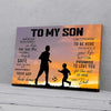 BigProStore Canvas Wall Art To My Son Wherever Your Journey In Life May Take You Dad Soccer Horizontal Canvas Wall Art 24" x 16" Canvas