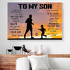 BigProStore Canvas Wall Art To My Son Wherever Your Journey In Life May Take You Dad Soccer Horizontal Canvas Wall Art 18" x 12" Canvas