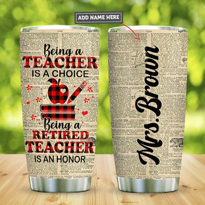 BigProStore Personalized Teacher Epoxy Glitter Tumbler Being A Teacher Is A Choice Custom Name Tumbler Double Wall Cup Stainless Steel 20 Oz 20 oz Personalized Teacher Tumbler Cup