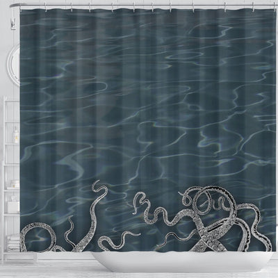 BigProStore Kraken Bathroom Curtain Tentacles At Sea Shower Curtain Bathroom Decor Ideas Kraken Shower Curtain / Small (165x180cm | 65x72in) Kraken Shower Curtain