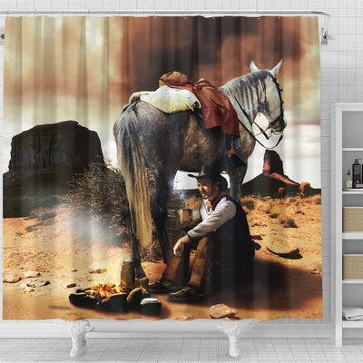 BigProStore Strong Animal Shower Curtain Delightful The Cowboy Rest Shower Curtain Bathroom Curtains Horse Shower Curtain
