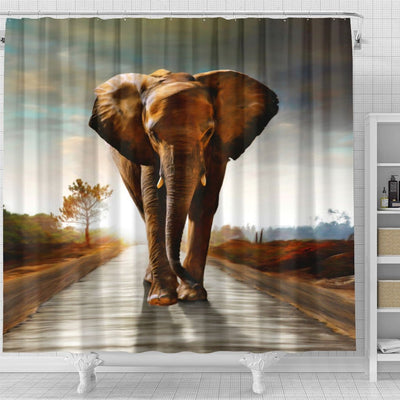 BigProStore Shower Curtains Elephant The Elephant Bathroom Curtains Shower Curtain / Small (165x180cm | 65x72in) Shower Curtain