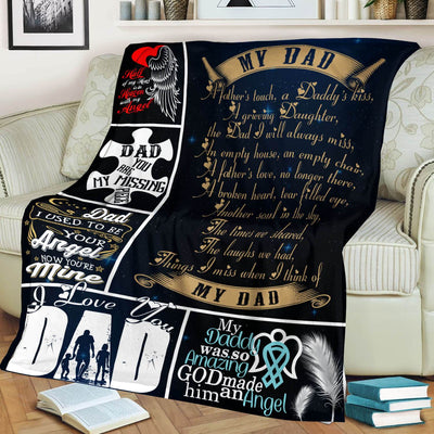 BigProStore Things I Miss when I think of my Dad Missing Dad Blanket YOUTH-S (43"x55" / 110x140cm) Blanket