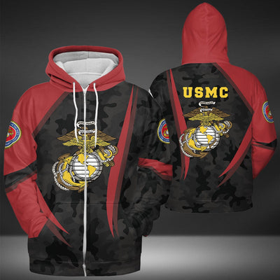 BigProStore USMC Hoodie Mens Womens All Over Print US Marine Corps Shirt Pullover Hooded Sweatshirt BPS135 3D Printed Shirt