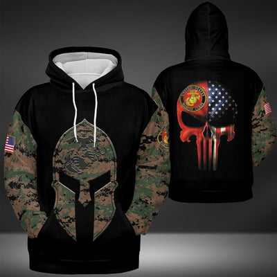 BigProStore USMC Hoodie Mens Womens All Over Print US Marine Corps Shirt Pullover Hooded Sweatshirt BPS907 3D Printed Shirt