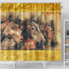 BigProStore Strong Animal Shower Curtain Beautiful Thoroughbred Horses Running In A Field Shower Curtain Bathroom Accessories Set Horse Shower Curtain