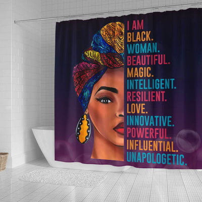 BigProStore Trendy Afro Girl I Am Black Beautiful Magic Intelligent Woman Afrocentric Shower Curtains African Style Designs BPS020 Small (165x180cm | 65x72in) Shower Curtain