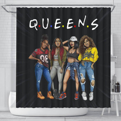 BigProStore Trendy Afro Girls Queens Afro American Shower Curtains Afro Bathroom Decor BPS032 Small (165x180cm | 65x72in) Shower Curtain