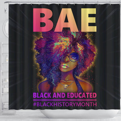 BigProStore Trendy BAE Black And Educated #Blackhistorymonth Black African American Shower Curtains Afro Bathroom Accessories BPS049 Shower Curtain