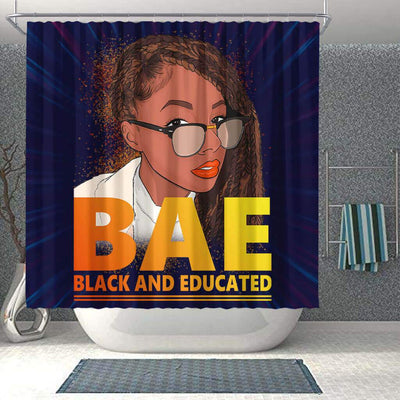 BigProStore Trendy BAE Black And Educated Afro Lady Shower Curtains African American African Style Designs BPS051 Shower Curtain
