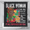 BigProStore Trendy Black Woman It All Depends On You Funny Shower Curtains African American Afro Bathroom Decor BPS101 Small (165x180cm | 65x72in) Shower Curtain