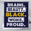 BigProStore Trendy Brains Beauty Black Woke Proud Afro American Shower Curtains Afrocentric Bathroom Decor BPS105 Small (165x180cm | 65x72in) Shower Curtain