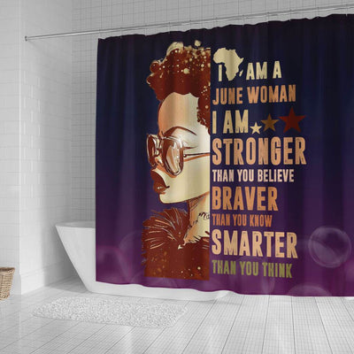 BigProStore Trendy I Am A June Woman Afro Girl Black African American Shower Curtains African Bathroom Accessories BPS127 Small (165x180cm | 65x72in) Shower Curtain