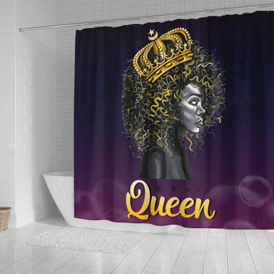 BigProStore Trendy Queen Black Woman And Crown African American Inspired Shower Curtains Afrocentric Bathroom Decor BPS200 Small (165x180cm | 65x72in) Shower Curtain
