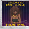 BigProStore Trendy Sky Above Me Earth Below Me Fire Within Me Afro Girl Afrocentric Shower Curtains Afro Bathroom Accessories BPS207 Shower Curtain