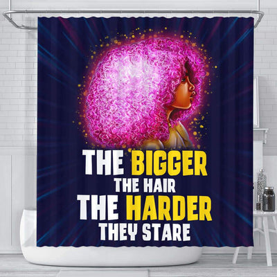 BigProStore Trendy The Bigger The Hair The Harder They Stare African American Shower Curtain Afrocentric Bathroom Accessories BPS218 Small (165x180cm | 65x72in) Shower Curtain