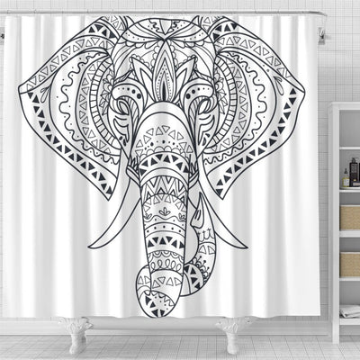 BigProStore Elephant Bathroom Sets Tribal Elephant African Animal Art Bathroom Decor Ideas Shower Curtain / Small (165x180cm | 65x72in) Shower Curtain