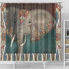 BigProStore Elephant Art Shower Curtain Tribal Kashmir Kani Pattern Elephant Boho Bohemian Bathroom Decor Ideas Shower Curtain / Small (165x180cm | 65x72in) Shower Curtain