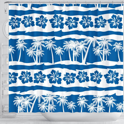 BigProStore Hawaii Bath Curtain Tropical Beach Palm Stripes Shower Curtain Bathroom Decor Hawaii Shower Curtain / Small (165x180cm | 65x72in) Hawaii Shower Curtain