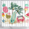BigProStore Bathroom Curtain Tropical Beach Surf Palm Trees Shower Curtain Bathroom Decor Hawaii Shower Curtain / Small (165x180cm | 65x72in) Hawaii Shower Curtain