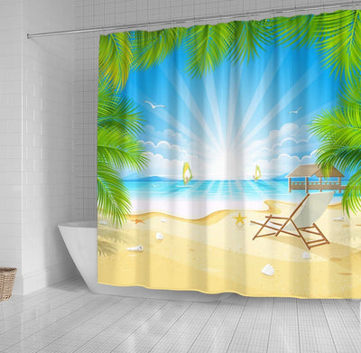 BigProStore Hawaii Bathroom Curtain Tropical Beach Vacation Paradise Shower Curtain Bathroom Decor Hawaii Shower Curtain