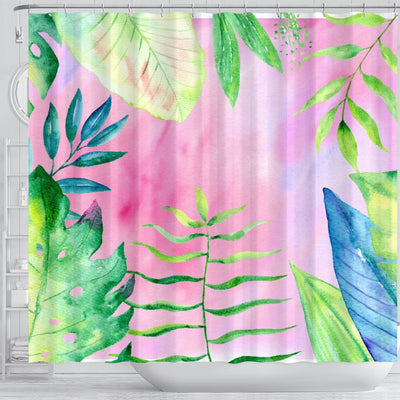 BigProStore Hawaii Bathroom Curtain Tropical Flowers Exotic Plant Leaves Watercolor Shower Curtain Bathroom Decor Ideas Hawaii Shower Curtain / Small (165x180cm | 65x72in) Hawaii Shower Curtain