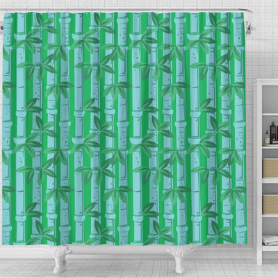 BigProStore Bamboo Decor Bathroom Sets Marvellous Tropical Green Bamboo Art Pattern Shower Curtain Bathroom Decor Ideas Shower Curtain / Small (165x180cm | 65x72in) Shower Curtain