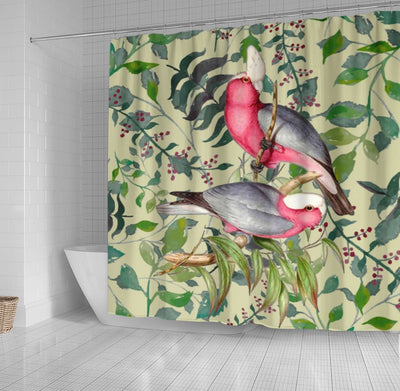 BigProStore Shower Curtain Decor Tropical Jungle Parrots Cockatoo Shower Curtain Bathroom Curtains Hawaii Shower Curtain